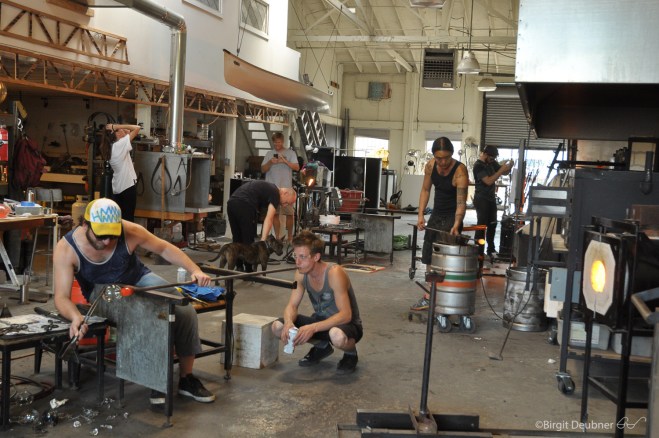 Glow Glas Studio in Oakland, California, full of activity!